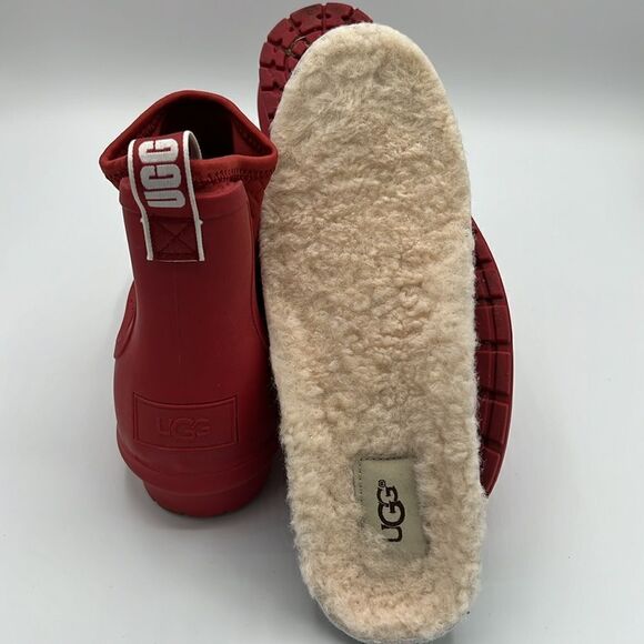 ✨UGG Red Rainboots Size 6 Chevonne Ankle Rain Booties B22B - Picture 10 of 11